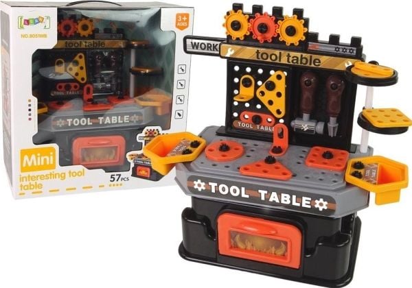 LeanToys DIY työpaja pöytä työkalut 57 kpl