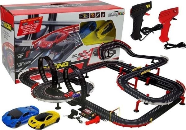 LeanToys bilbana med bilar 2 st 1420 cm Turbo 1:43 kontroll (5928)