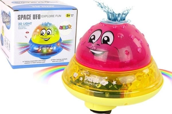 LeanToys vanneleketøy UFO med dioder Glad musikk rosa