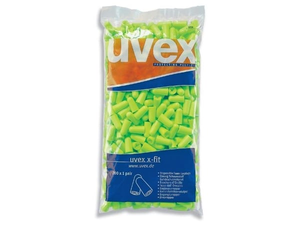 Uvex 2112003, Engangsøreplugg, In-ear, Grønn, Trådløs, 37 dB, Polybag
