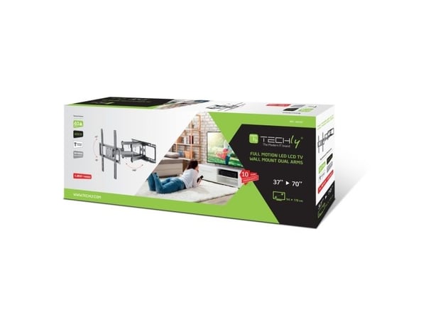 Techly ICA-PLB 344LTY, 200 x 200 mm, 600 x 400 mm, -15 - 5°, -60 - 60°, Stål, Svart