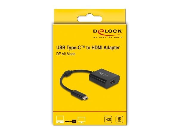 Delock USB Type-C-sovitin HDMI:hen (DP Alt Mode) 8K HDR-toiminnolla musta