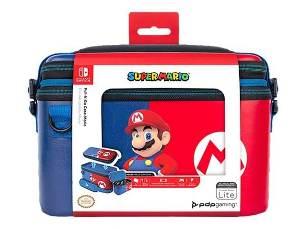 PDP Pull-N-Go Power Pose Mario - Fodral för spelkonsol - för Nintendo Switch, Nintendo Switch Lite, Nintendo Switch OLED