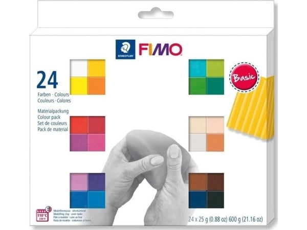 Staedtler FIMO 8023 C, Modelleringsleire, Assorterte farger, Voksen, 24 stykker, 110 °C, 30 min
