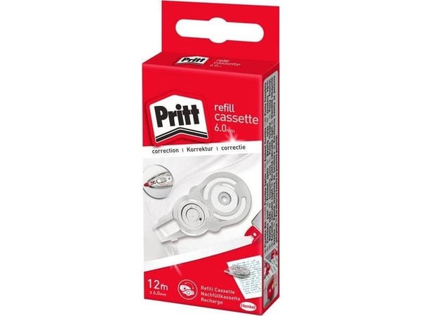 Rettetape pritt refill, 6 mm x 12 m
