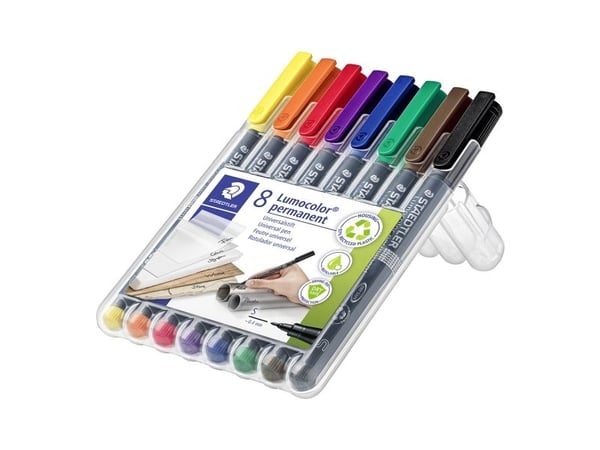 Staedtler 313 WP8, Sort, Blå, Brun, Grønn, Oransje, Rød, Fiolett, Gult, Sort, Polypropylen (PP), 0,4 mm, 1 stykker