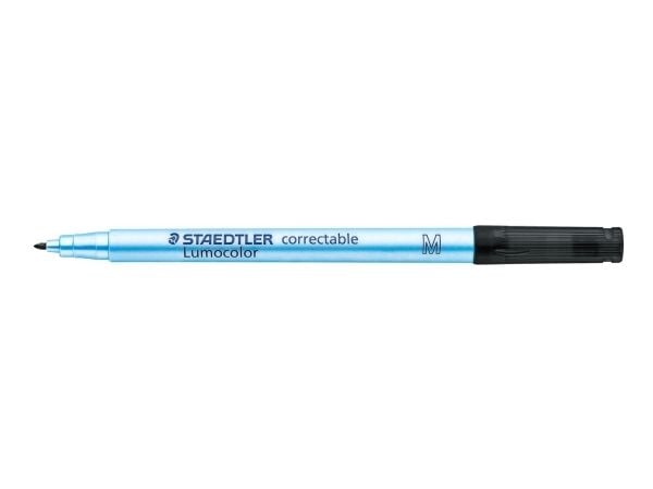 Staedtler Lumocolor Correctable, 1 kpl, Musta, Ohut pää, Hopea, 1 mm, Keskikokoinen
