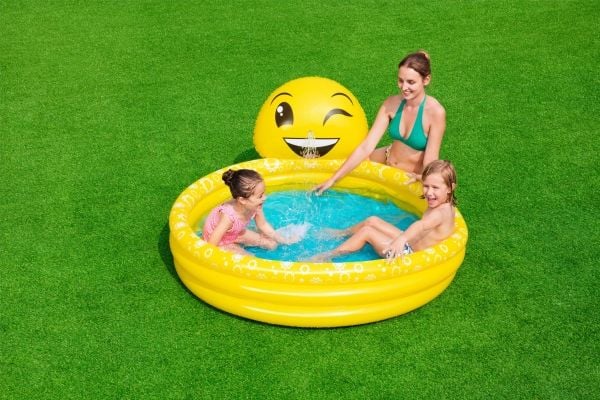 Bestway oppblåsbart basseng med sprinkler Smiley 165 x 144 x 69 cm