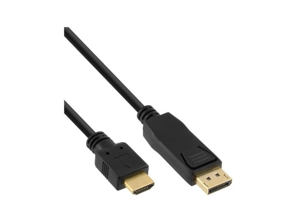 InLine - Adapterkabel - DisplayPort hane till HDMI hane - 3,0 m - Svart - Stöd för 4K 30 Hz (Förpackning med 20) (B-17183)