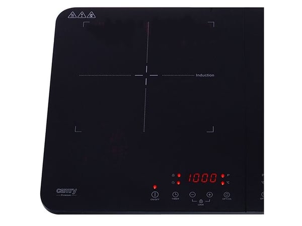 Camry Premium CR 6514, Sort, Benkeplate, 60.5 cm, Sonebasert induksjon, Glass, 2 zone(s)