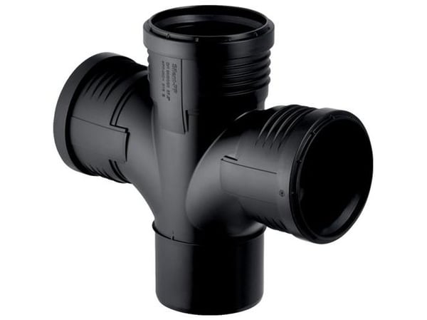 Geberit Silent grenrør 87,5° 110/110mm, mf, Sort, PP