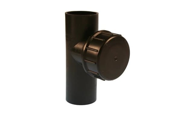63 mm x 90° Renserør med dæksel sort PEH Geberit