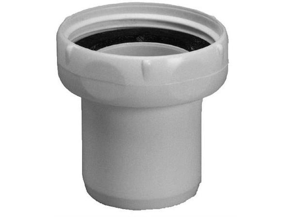 Purus lige overgang med indvendigt gevind 1 1/2" og Ø32 mm indstik i hvid PP