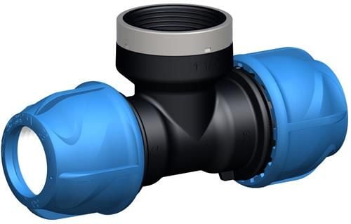 T-kappale 40mm x 11/4 mf. x 40mm - iJOINT PN16. PP-NBR