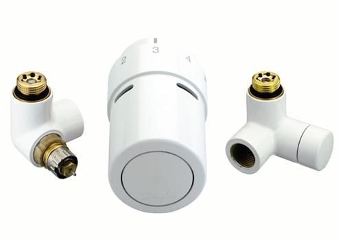 Danfoss RTX sæt til venstre - monteret termostat RAL 9016