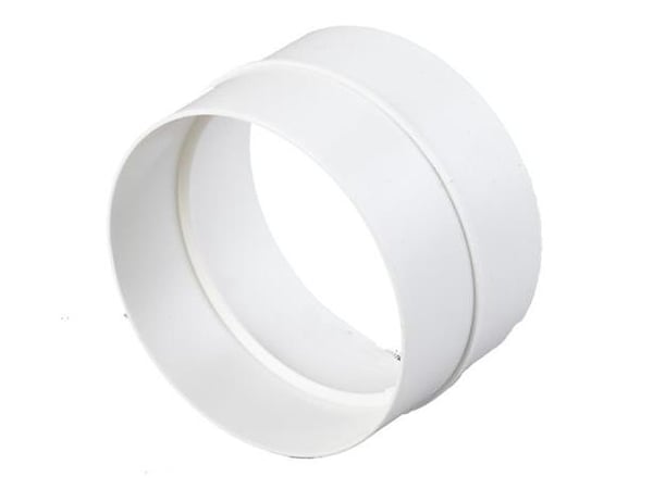 Duka samlemuffe Ø100MM - hvid plast til samling af hvide ventilationsrør.