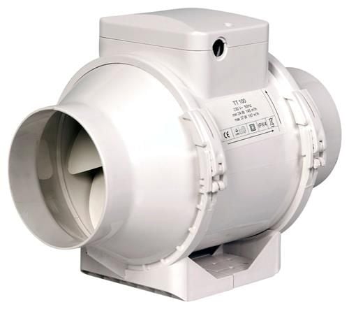 Duka kanalventilator EL 100 TT - PVC, Hvid, Ø100 mm, Til indbygning i loftsrummet