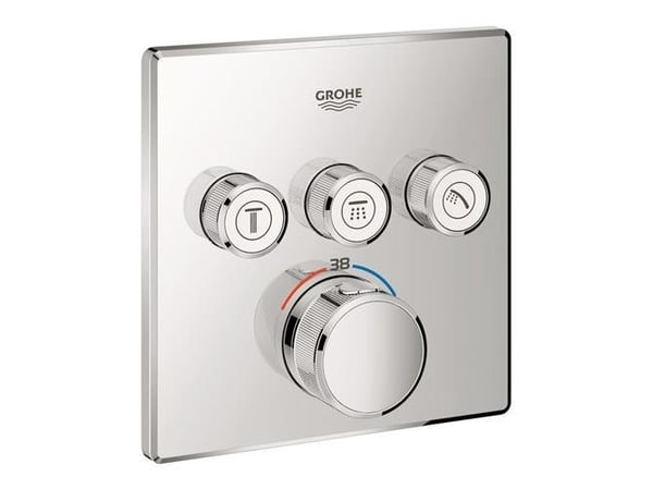 GROHE 29126000, Badekar og dusj, Roterende ventiler, Stål, Kromfarget