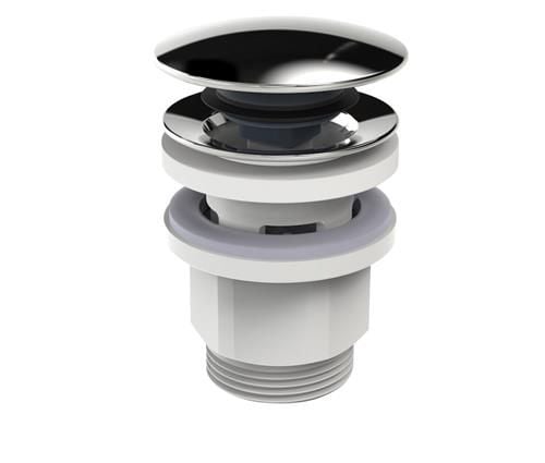 Oras komplett 1 1/4" Push Up krom/komposit bottenventil för diskho med eller utan bräddavlopp Ø66,5 mm totalhöjd 77,5–94,5 mm