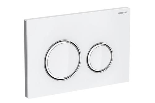 Geberit 115.884.SI.1, Skylleplate, Hvit, Kromfarget, Geberit, 246 mm, 14 mm, 164 mm
