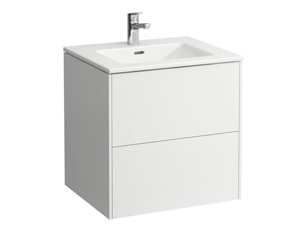 Laufen Base møbelpakke 60cm - inkl.pro-s slim HV vask.Med skuffer og hanehul mat hvid
