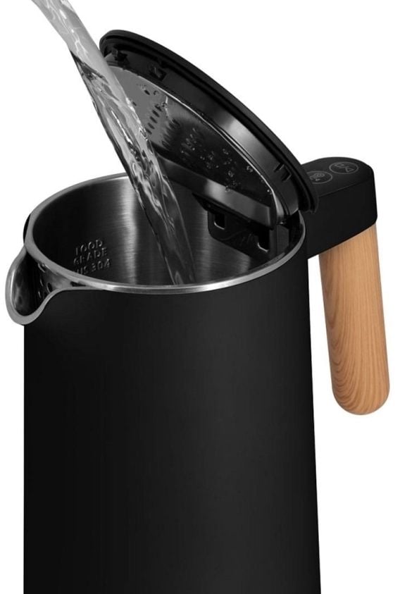 Concept RK3301, 1,5 l, 2200 W, Sort, Plast, Rustfritt stål, Justerbar termostat, Trådløs