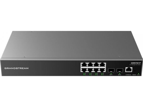 Grandstream GWN7801P - Switch - enterprise, managed - L2+ - 8 x 10/100/1000 (PoE+) - PoE (120 W)