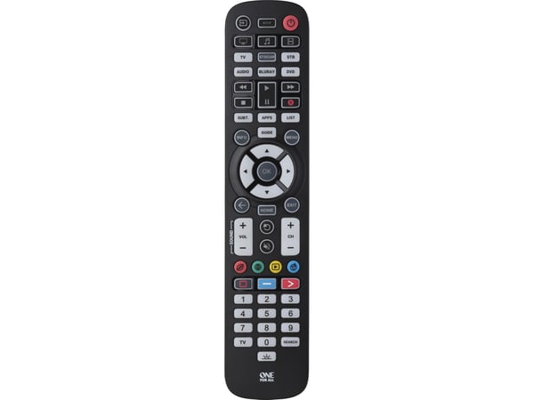 One For All Essential 6, DVD/Blu-ray, IPTV, Lydplankehøyttaler, TV, IR Kabelfri, Trykknapper, Svart