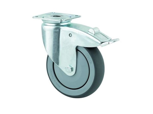 Hjul 100 mm sväng/bromsplatta 100 kg 2477PJPP50
