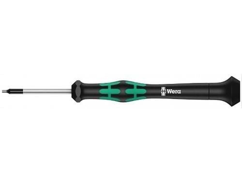 Wera 2054 Elektroniikka ja hienomekaniikka Kuusikulmainen ruuvimeisseli Avaimen leveys: 2 mm Avaimen leveys (tuuma): 5/64 tuuma Terän pituus: 60 mm...