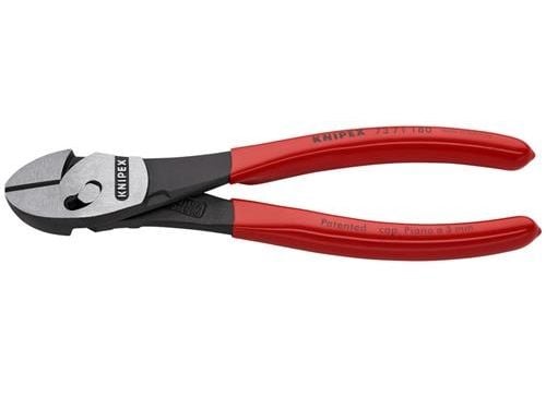 Knipex TwinForce, Avbitartång, Kromvanadinstål, Plast, Röd, 180 mm, 255 g