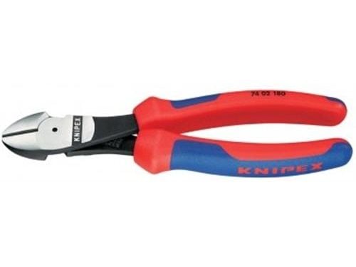 Knipex 74 02 140, Avbitartång, Kromvanadinstål, Plast, Blå, Röd, 140 mm, 157 g