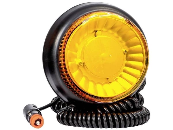 Fristom roterende varsellys FT-101 DF LED MAG M78 12/24/36 V med DIN-stikk via ledningsnett magnetfot oransje