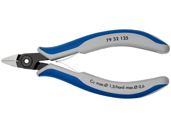 Knipex 79 32 125, Diagonal tang, Kromvanadiumstål, Plast, Blå, Grå, 125 mm, 58 g