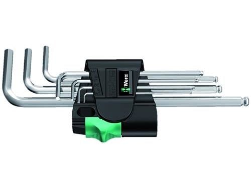 Wera 05022181001, Insexnycklar med L-handtag, set, Metrisk, 7 styck, 1.5,2,2.5,3,4,5,6 mm, Krom, 20 mm