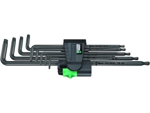 Wera 05024460001, L-torx-nøkkel, T10, T15, T20, T25, T27, T30, T40, T8, T9, Sort, Stål, Plast, CE