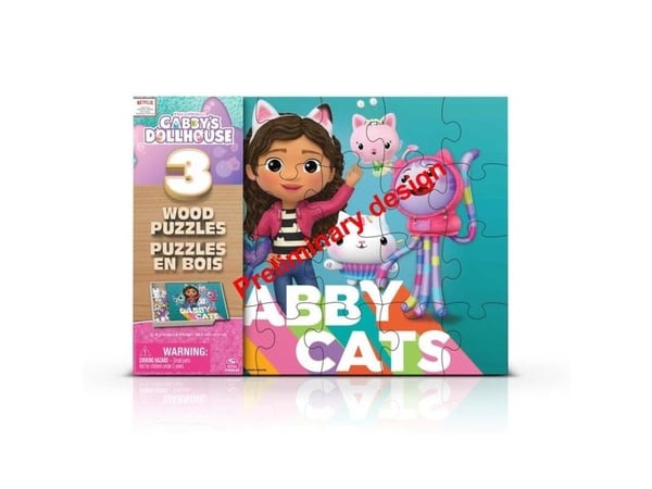 Gabby's Dollhouse 3x24 pcs. Wooden Puzzles