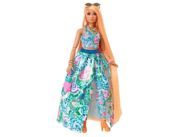 Mattel Barbie Extra Fancy dukke i blå blomsterkjole