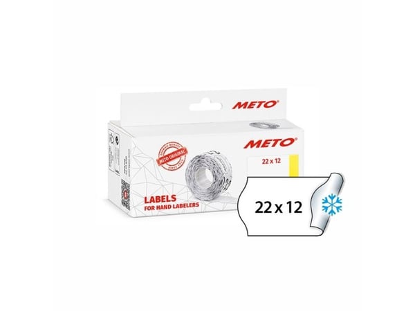 Prisetiket, Meto, Køl/Frys 22x12mm hvid, pakke a 6 stk