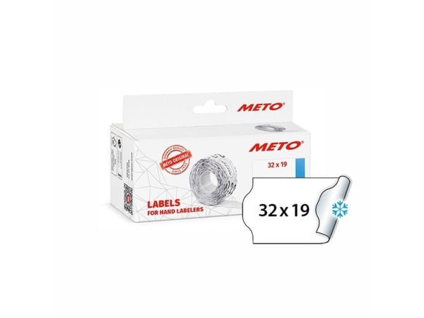 Prisetiket, Meto, Køl/Frys 32x19mm hvid, pakke a 5 stk