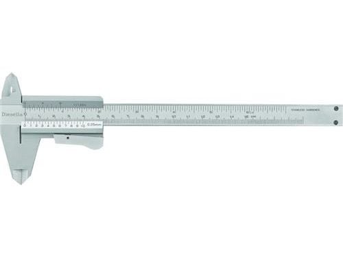Skydelære med klemlås 0-150 x 0,05 mm og kæbelængde 40 mm