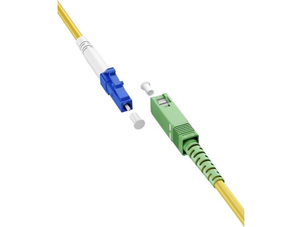 Valokaapeli (FTTH), yksimuotokaapeli (OS2) keltainen, keltainen (Simplex), 20 m