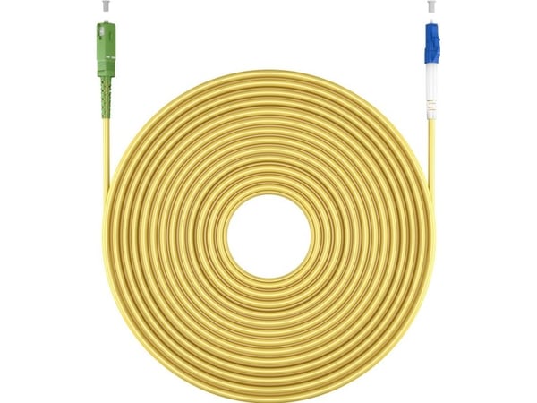 Valokaapeli (FTTH), yksimuotokaapeli (OS2) keltainen, keltainen (Simplex), 20 m