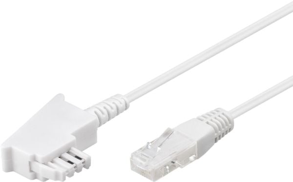 Goobay 60679, 50 m, TAE (F), RJ-45, Hvit, Hankjønn, Hankjønn