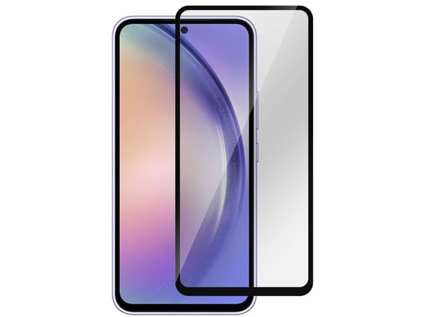 eSTUFF Titan Shield - Skärmskydd för mobiltelefon - helt fodral - glas - ramfärg svart - för Samsung Galaxy A54