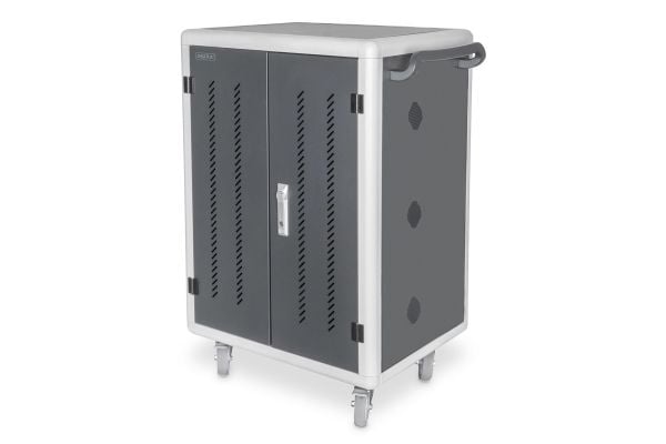 DIGITUS DN-45005 - Vogn (synkronisering, lading og UV-rensing) - for 30 nettbrett / notebook-er - mobil - låsbar - kaldvalset stål, høyfast alumini...