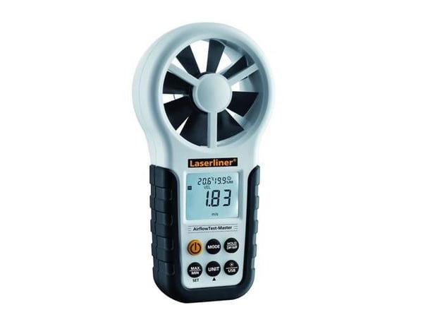 Laserliner AirflowTest-Master, Lomme/ Hånd-holdt, Vindmølle, 0,8 - 30 m/s, m/s, -10 - 60 °C, F, °C