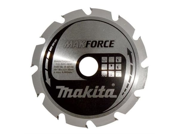 Makita MAKFORCE - Sirkelformet sagblad - for tre - 190 mm - 12 tenner