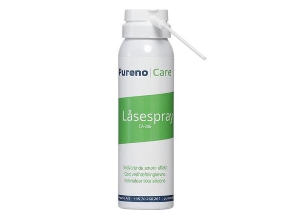 Låsespray 100ml spray. Langtidssmøreeffekt. Særdeles god vedhæftning. Produktet indeholder grafit og ikke silicone.