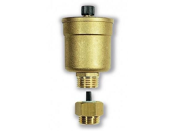 Csslr plus automatisk luftudlader 3/8"MVR Minivent incl lukkeautomat. Messing, Tåler op til 30% glycol